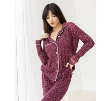 Комплект Зі Штанів І Сорочки З Довгим Рукавом Nicoletta 96282-3 (Бордовий)