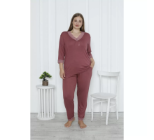 Комплект Штанов И Футболки С Длинным Рукавом Nicoletta 32053-1 (Терракотовый)