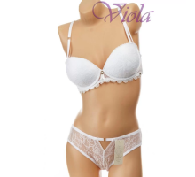 Комплект Weiyesi Бюстгальтер Анжеліка Балконет На Тонкому Поролоні З Трусиками-Сліпами 2118# С
