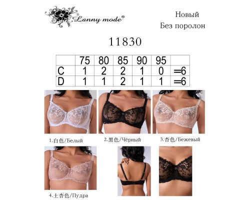 Бюстгальтер Тонкий Без Поролону Lanny Mode 11830 C