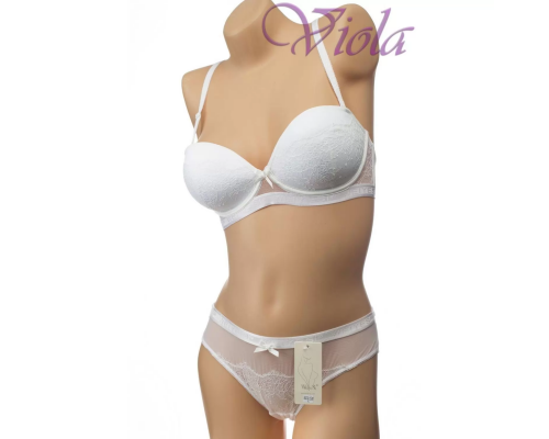 Комплект Weiyesi Бюстгальтер Анжеліка Балконет На Тонкому Поролоні З Трусиками-Сліпами 8573-1# C