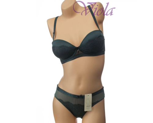 Комплект Weiyesi Бюстгальтер Анжеліка Балконет На Тонкому Поролоні З Трусиками-Сліпами 8573-1# C
