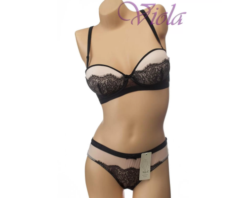 Комплект Weiyesi Бюстгальтер Анжеліка Балконет На Тонкому Поролоні З Трусиками-Сліпами 8573-1# C